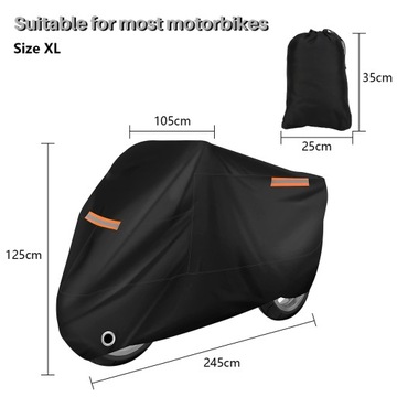 Чехол на мотоцикл Scooter XXL 245x105x125см, брезент из ткани Оксфорд