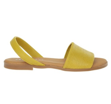 Żółte skórzane sandały damskie płaskie komfortowe HISZPAŃSKIE ROZ. 39