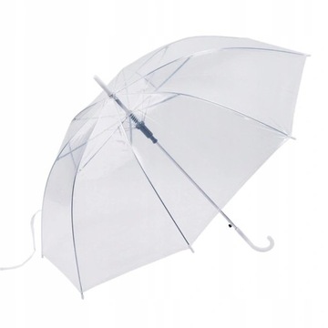 Parasol Przeźroczysty Bezbarwny Parasolka do ślubu Wesele biały transparent