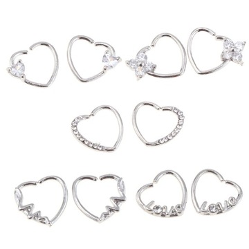 2 . Kolczyk w Cyrkon Hoop Heart Crysrtal