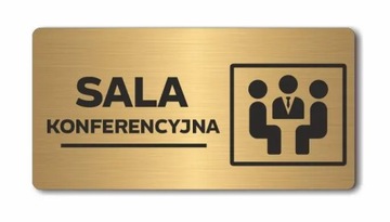 SALA KONFERENCYJNA | Tabliczka informacyjna, nierdzewna ZŁOTA | Druk UV