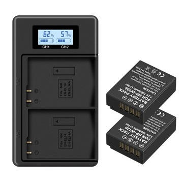 2 szt. Bateria 1200 mAh NP-W126 + podwójna ładowarka LCD do Fujifilm X-Pro1 X-T1