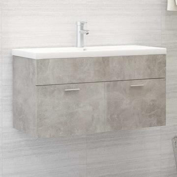 vidaXL Szafka pod umywalkę, szarość betonu, 90x38,5x46 cm, płyta