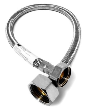 Wężyk 40cm do wody 3/4x1/2 w oplocie ze stali