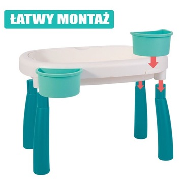STÓŁ STOLIK WODNY 2w1 PIASKOWNICA XXL 7el. WOOPIE