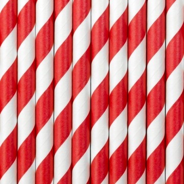 SŁOMKI PAPIEROWE DO PICIA WALENTYNKI CZERWONE x10