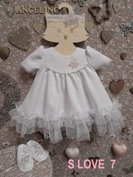 Біла Сукенка Для Хрещення для дівчинки S LOVE 7 56 Angelino