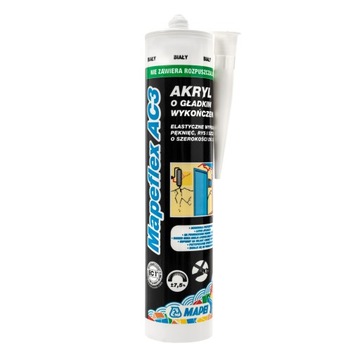Akrylowy uszczelniacz MAPEI MAPEFLEX AC3 biały 310ml o gładkim wykończeniu