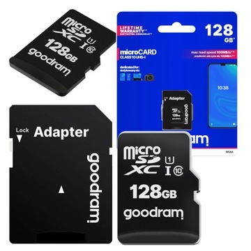 Карта памяти microSD емкостью 128 ГБ для камер наблюдения.