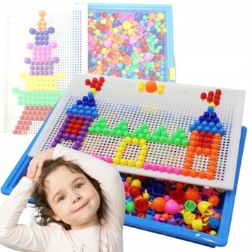 PUZZLE 3D UKŁADANKA MONTESSORI PINEZKI GRZYBKI 296el.