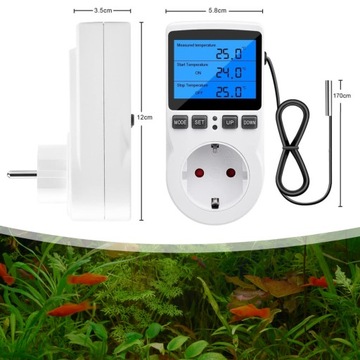 Электронный контроллер температуры термостата 230 В сеть макс. 3680 Вт