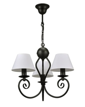 Czarny ŻYRANDOL lampa do pokoju sypialni LIVA 3 czarno biała lampa wisząca