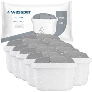 Wessper PROTECT filtr do wody do dzbanek filtrujący do twardej wody 10x