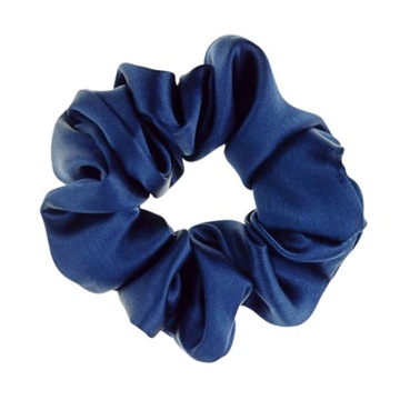 Scrunchie jedwabna gumka do włosów ALMANIA - granatowy