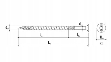 ШУРУРЫ СТОЛЯНЫЕ ПО ДЕРЕву TORX 4x50 - 300 шт.