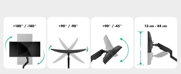 Спортивный настольный держатель для монитора 10-40 дюймов VESA 75x75/100x100 8 кг
