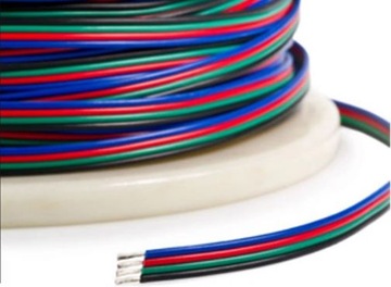 Кабельная стренга для светодиодных лент RGB, 4x жила, 1м