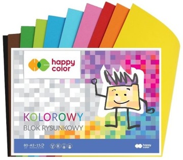 Blok rysunkowy kolor A3 15ark., Happy Color