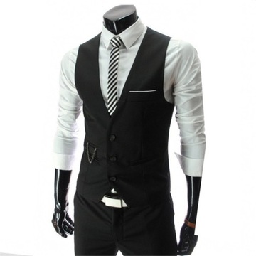 L MĘSKA KAMIZELKA ELEGANCKA KLASYCZNA GARNITUROWA SPORTOWA SLIM FIT CASUAL