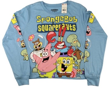 Bluzka na długi rękaw krótka Nickelodeon SpongeBob Kanciastoporty r. M $15