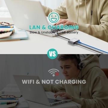 Адаптер Ethernet (RJ45) для док-станции USB C с портом зарядки 60 Вт