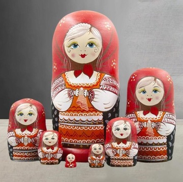 7 резных русских матрешек ручной работы, поделки из дерева