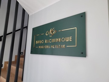 Tabliczka TABLICA informacyjna z logo litery PLEXI