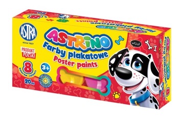Farby plakatowe 8 kolorów, 20 ml Astra
