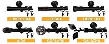 ОДИНАРНЫЙ МЕТАЛЛИЧЕСКИЙ КАРДИН 19 мм 240 см УЗОРЫ