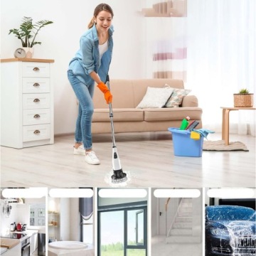 ЭЛЕКТРИЧЕСКАЯ ВРАЩАЮЩАЯСЯ ЩЕТКА ДЛЯ ЧИСТКИ КУХНИ И ВАННОЙ КОМНАТЫ 9 В 1 НАБОР