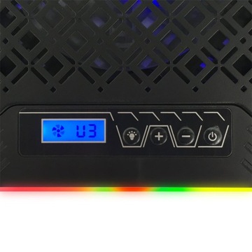 ОХЛАЖДАЮЩАЯ ПОДСТАВКА 9 ДЛЯ 19-ДЮЙМОВОГО НОУТБУКА СО СВЕТОДИОДНОЙ RGB-подсветкой