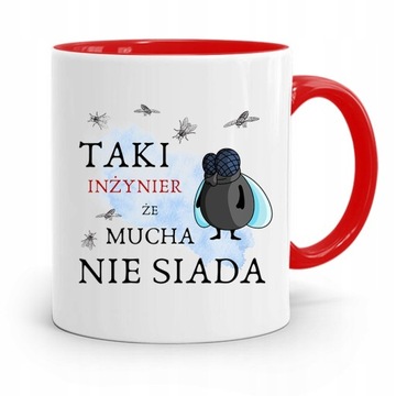 DLA INŻYNIERA KUBEK CZERWONY PREZENT z Nadrukiem ze Zdjęciem