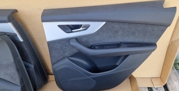 BOCZKI AUDI Q7 4M SKÓRA ALCANTARA LED DEKORY JAK NOWE ORYGINAŁ KPL