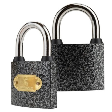 Замок навесной с чугунной дужкой, самоблокирующийся, ключ 48 мм, 3 ключа.