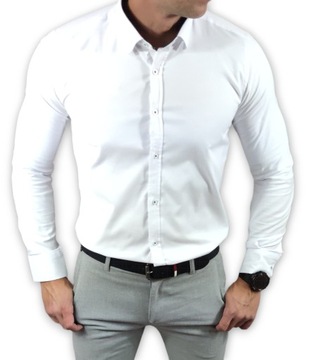 Koszula casualowa slim fit klasyczna oxford biała
