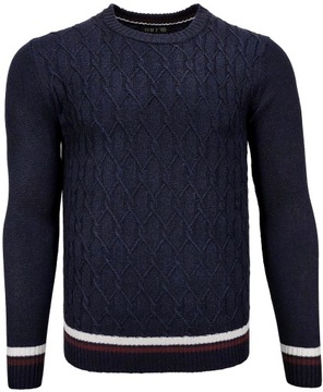 Sweter męski ciepły z dodatkiem wełny O203 r. XXL