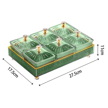 Фруктовая тарелка со съемной крышкой на 6 решеток Candy Green
