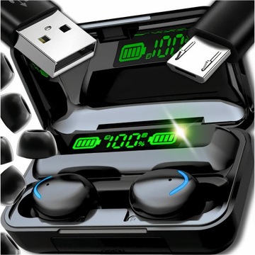 SŁUCHAWKI BEZPRZEWODOWE BLUETOOTH Z MIKROFONEM POWERBANK F9 PRO MODEL 2024
