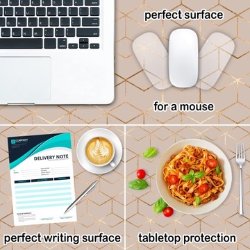 Защитная накладка на письменный стол 90х45, розовое золото.