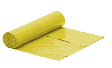 Worki na śmieci 60l LDPE żółte 50 szt/rol
