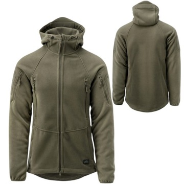 BLUZA MĘSKA Z KAPTUREM POLAR ROZPINANY HELIKON PATRIOT MK2 OLIVE GREEN L