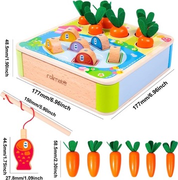 Деревянная игра-рыбалка Montessori Fishing S2