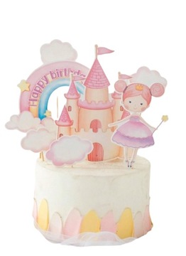 Dekoracja na tort zamek 7 elementów