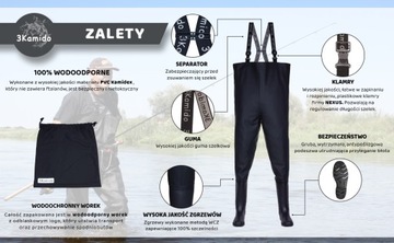 3Камидо CLASSIC вейдерсы для рыбалки, черные, размер 40