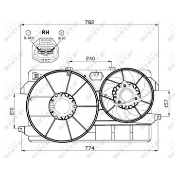 VENTILÁTOR CHLADIČŮ TOURNEO CONNECT TRANSIT 1.8