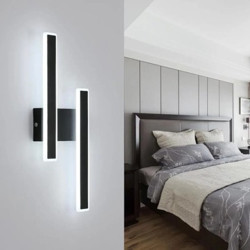 LAMPA SCIENNA LED KINKIET CZARNA 6000K NOWOCZESNA DO SALONU