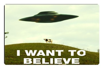 Magnes na lodówkę z archiwum x ufo i want to