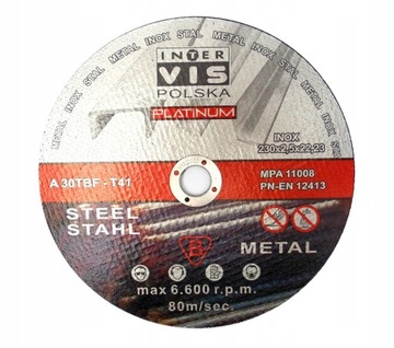 TARCZA TARCZE DO CIĘCIA METALU INOX 230x1,6mm 1szt