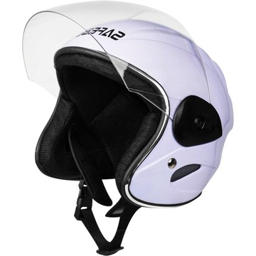 Kask Motocyklowy Junior Na Motor Skuter Quad Motocykl Otwarty Biały White S