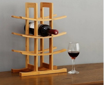 Бамбуковая деревянная полка для вина на 12 бутылок